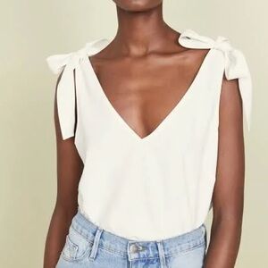 NWT Amanda Uprichard Cream Camisole with Bow Details